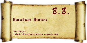 Boschan Bence névjegykártya